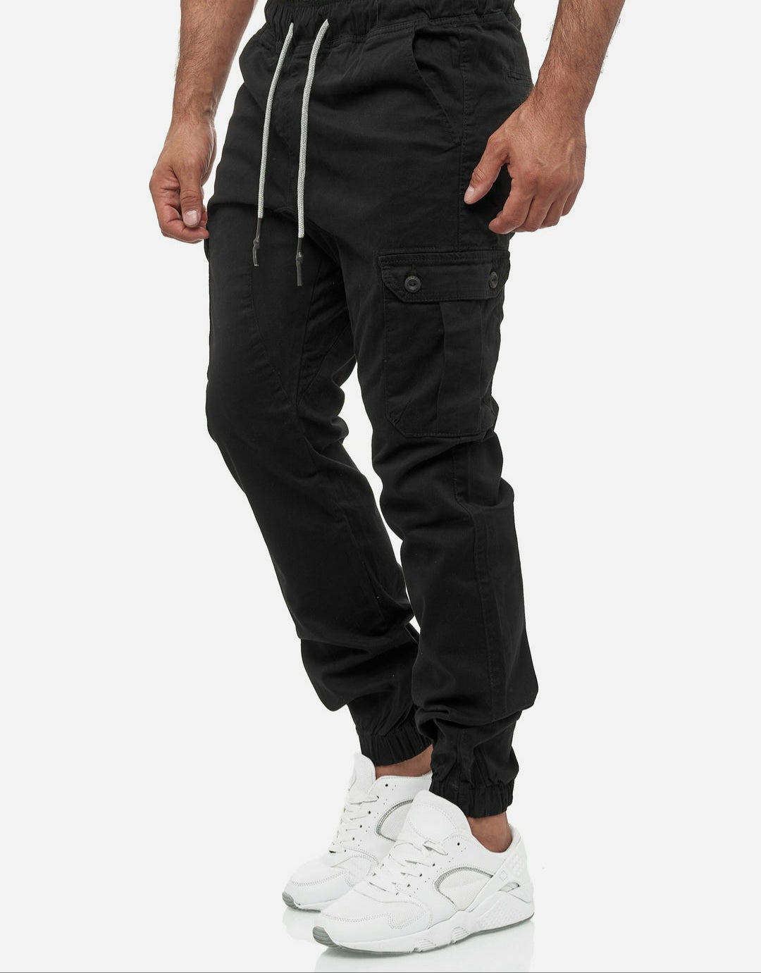 HashBack Stretchable Cargo Jogger Trouser - Black