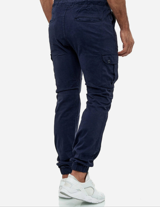 HashBack Stretchable Cargo Jogger Trouser -Navy