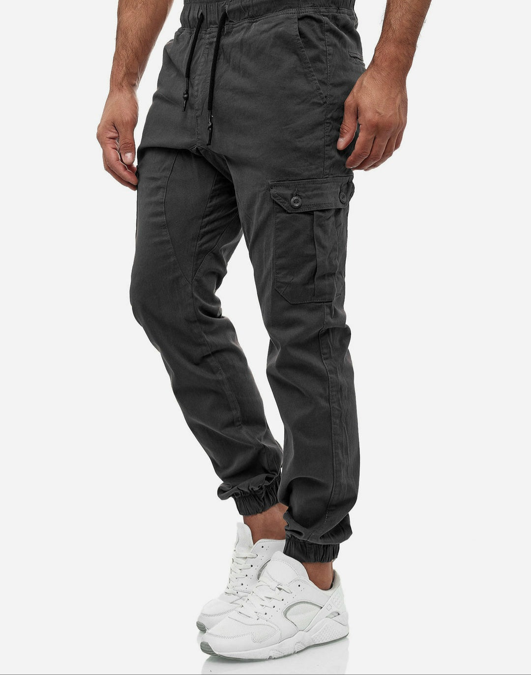 HashBack Stretchable Cargo Jogger Trouser - Anthra Grey