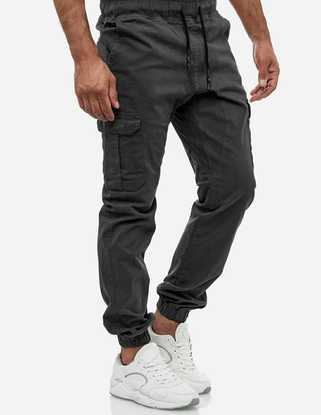 HashBack Stretchable Cargo Jogger Trouser - Anthra Grey
