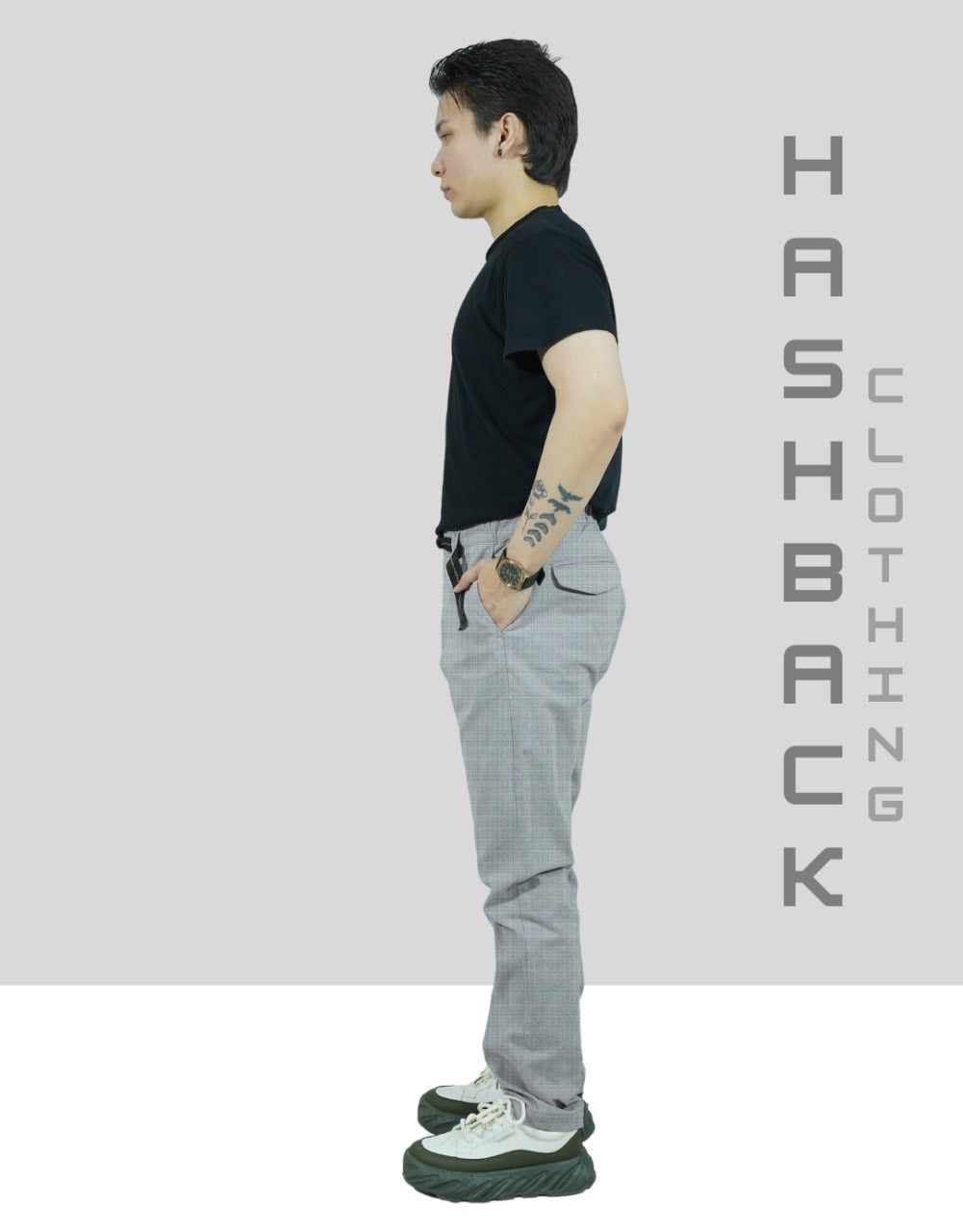 Men’s Coulisse Pants – Slim Fit, 4 Pockets with Belt Black