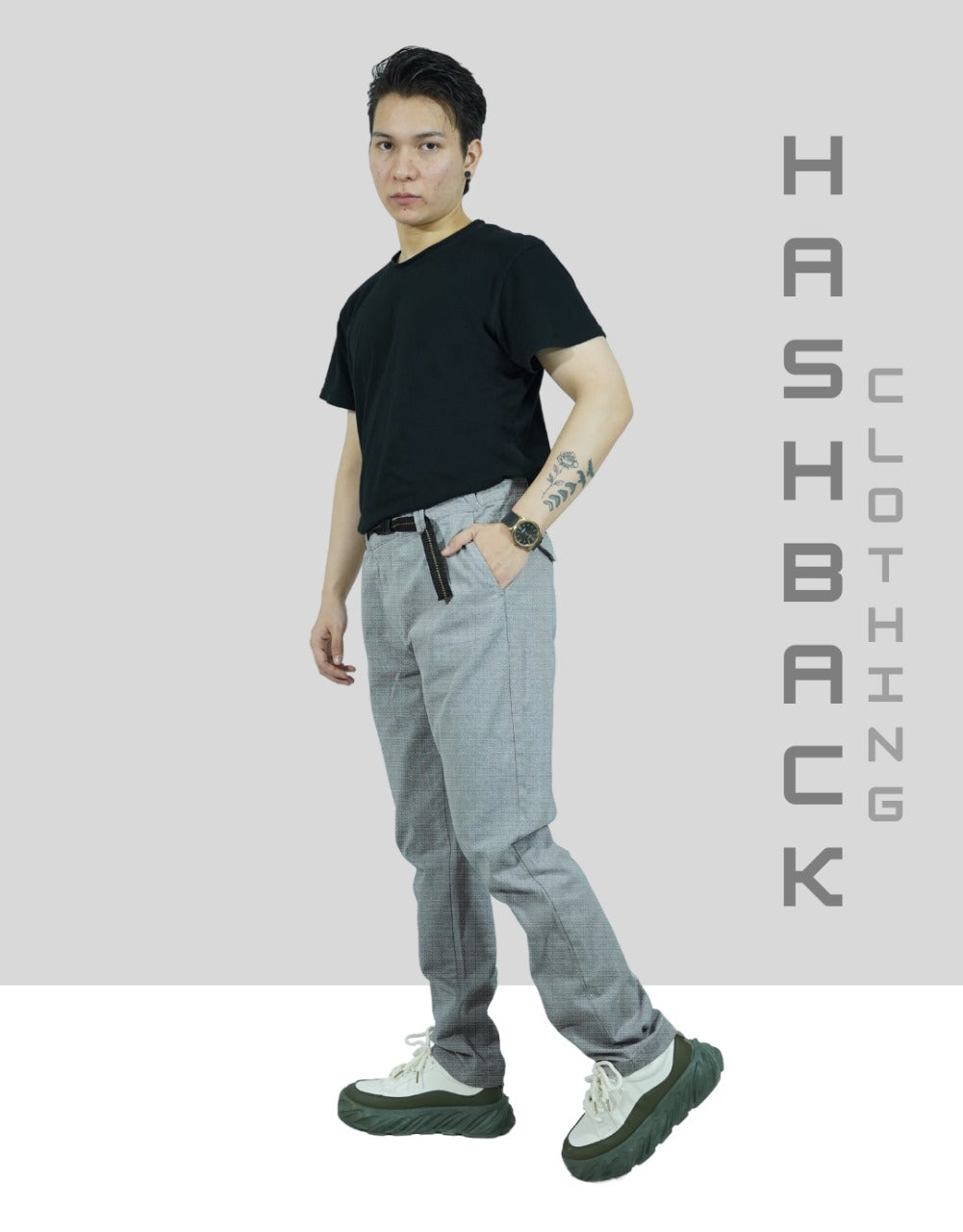 Men’s Coulisse Pants – Slim Fit, 4 Pockets with Belt Black