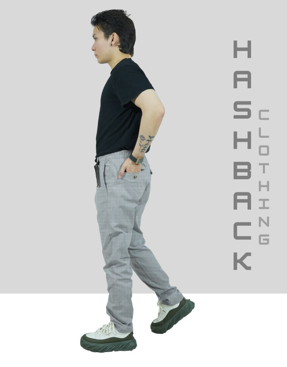 Men’s Coulisse Pants – Slim Fit, 4 Pockets with Belt Black