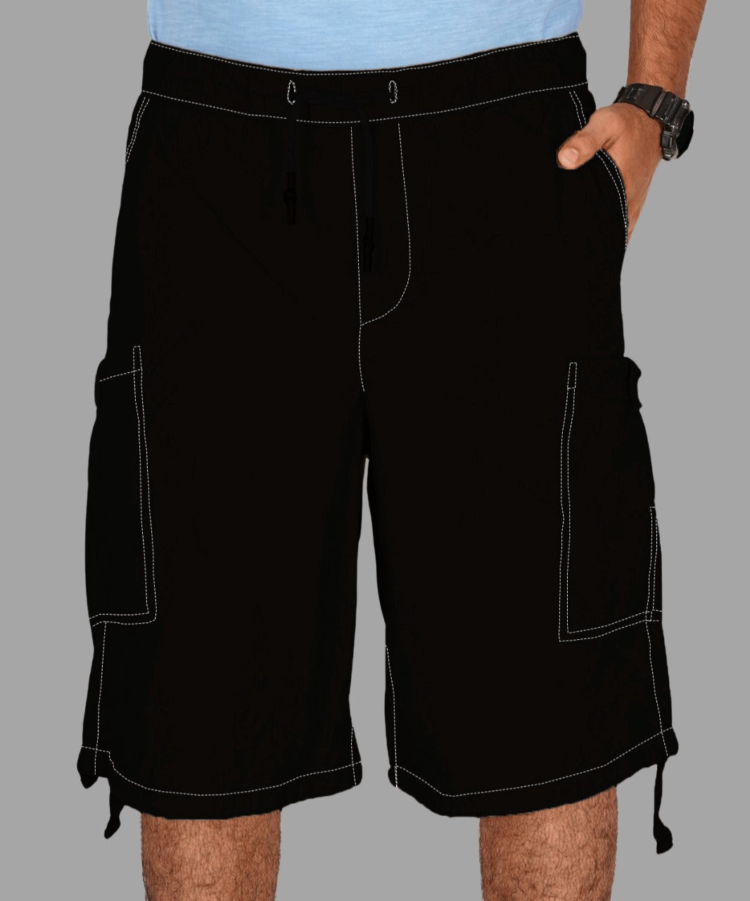Poplin Shorts for Men's Performance Series Extreme Comfort - Black