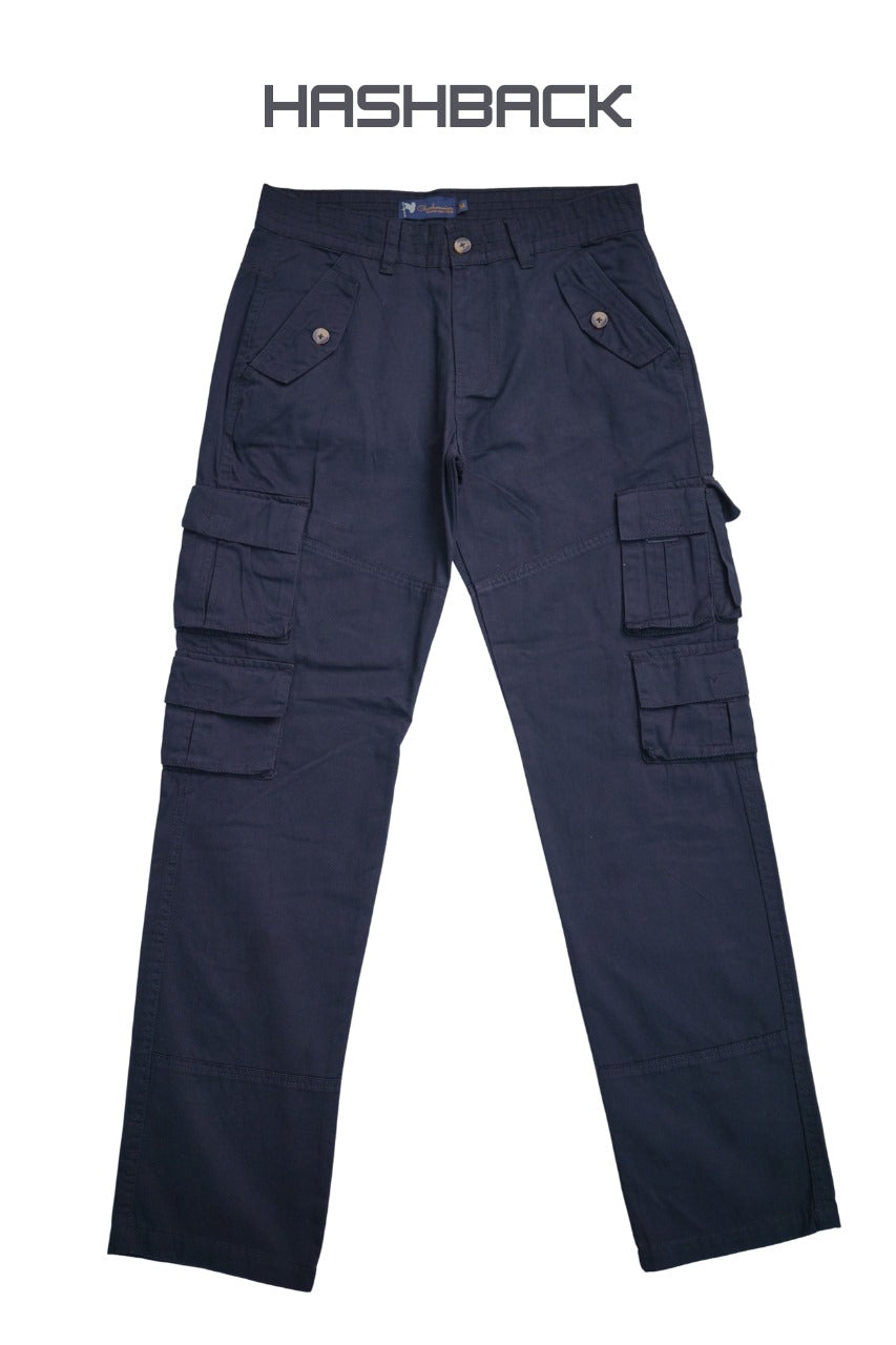 HashBack Cargo 10 Pockets Pant- Black
