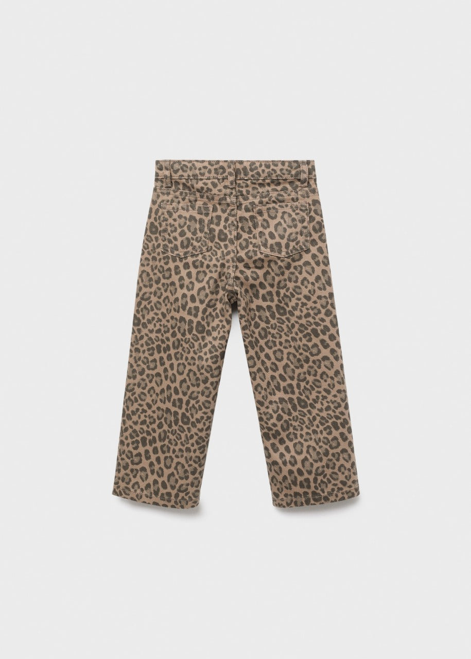 Girls Denim Jeans, Cheetah Print Normal Belt