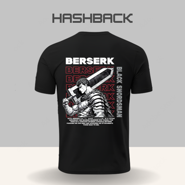 Hashback Round Neck Printed T-Shirt P-2 Berserk