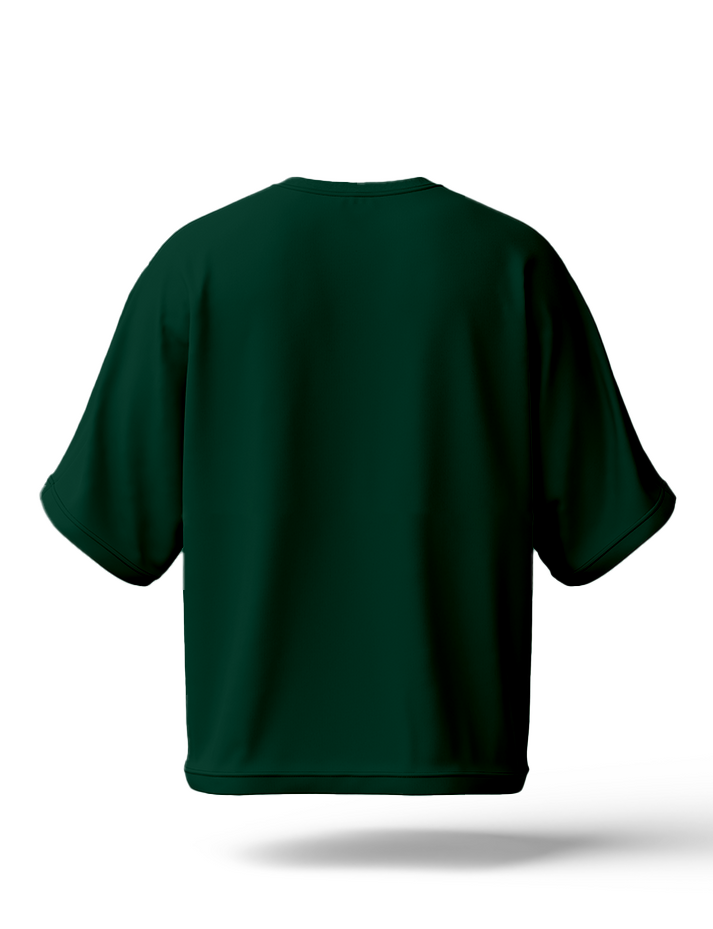 Hashback Drop Shoulder Summer (bottle green) Oversized Streetwear Tee for Women