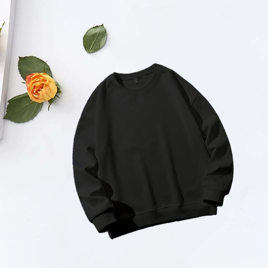 Sweatshirt Oversized Drop Shoulder Crew Neck Black