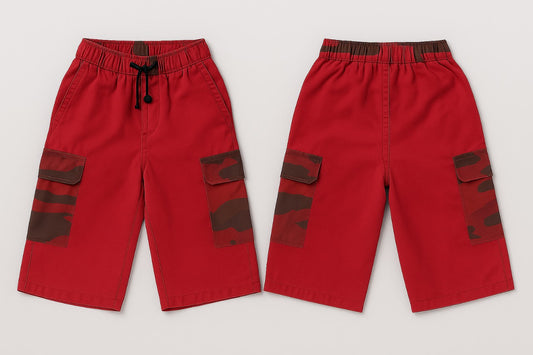 HashBack Boys' Cotton Shorts - Comfortable & Stylish-Red