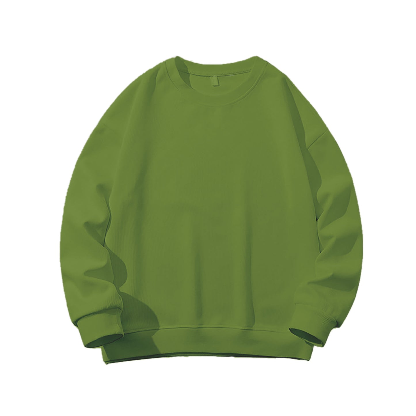 Sweatshirt Oversized Drop Shoulder Crew Neck Olive