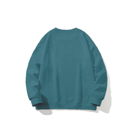 Sweatshirt Oversized Drop Shoulder Crew Neck Heather Blue