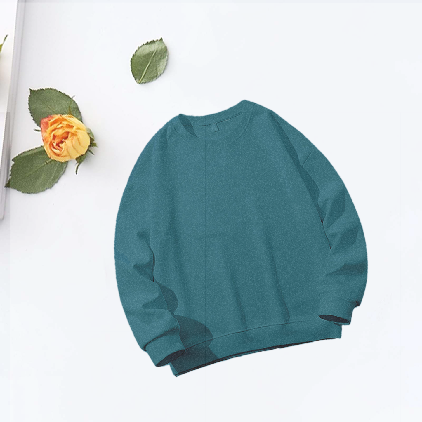 Sweatshirt Oversized Drop Shoulder Crew Neck Heather Blue