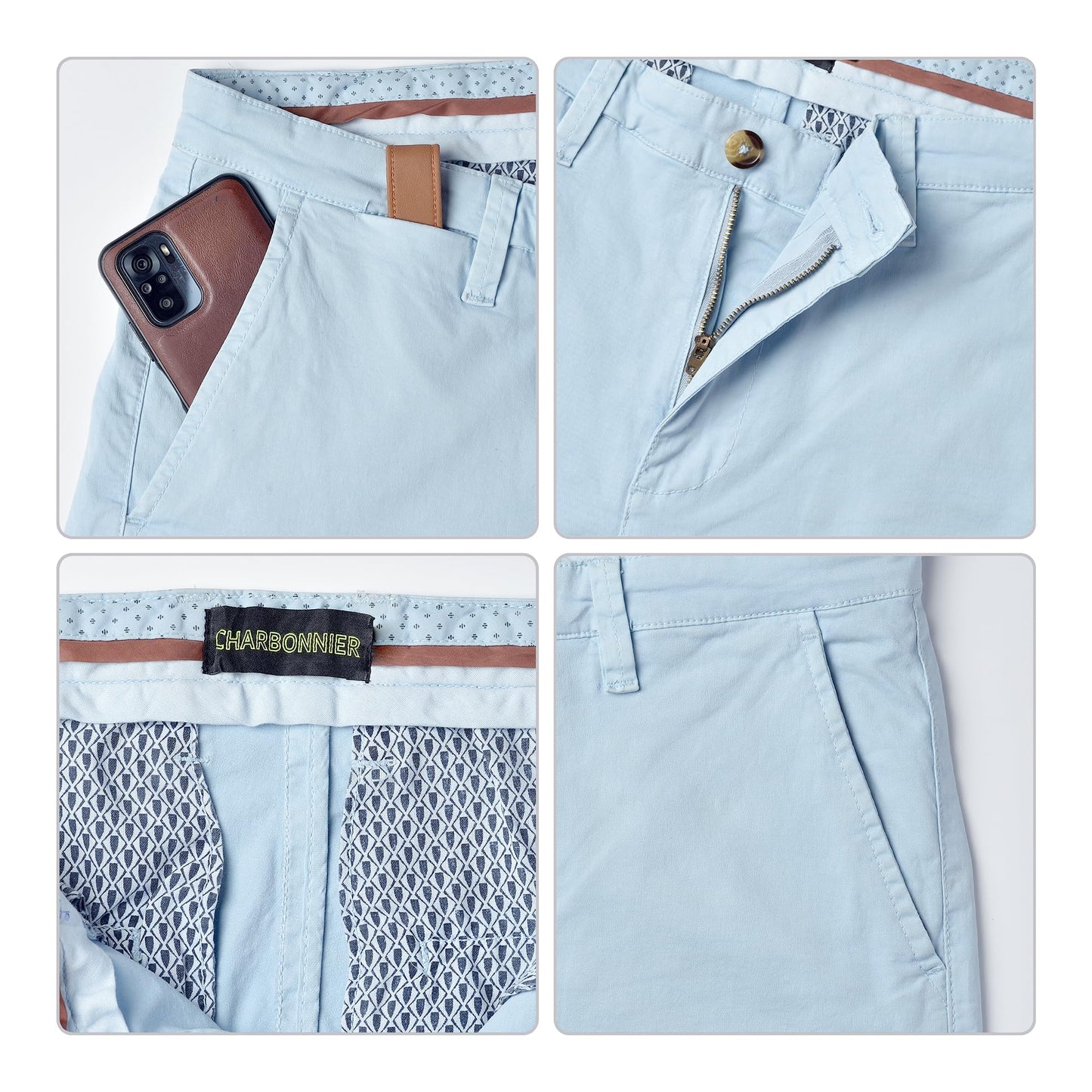 Mens Slim fit Chinos Pants - SkyBlue