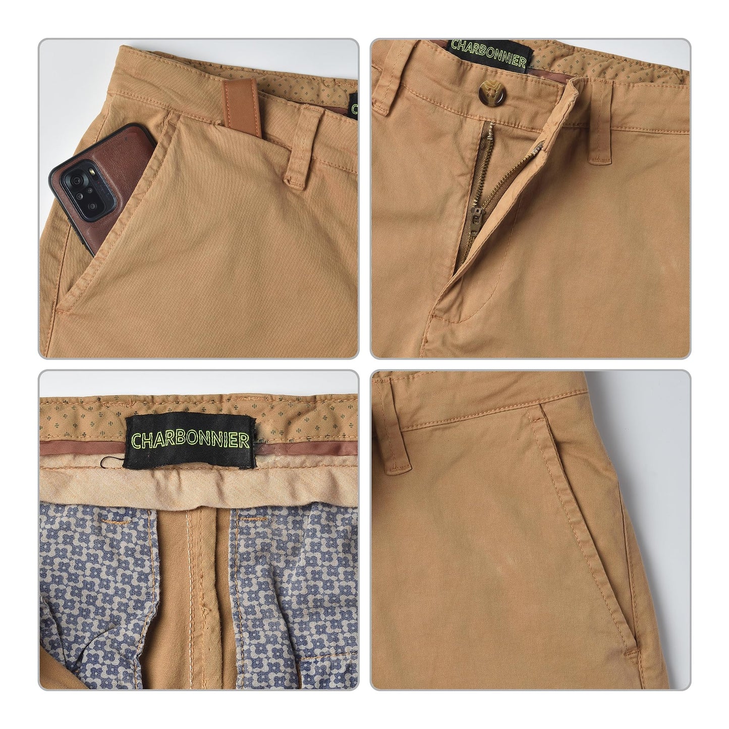 Mens Slim fit Chinos Pants - Camel