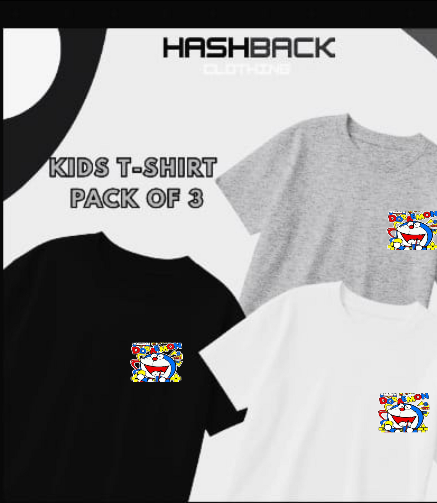 Pack of 3 Plain T-Shirts