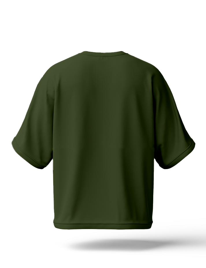 Hashback Drop Shoulder Tee Taste (Olive) Oversized Streetwear Tee for Women