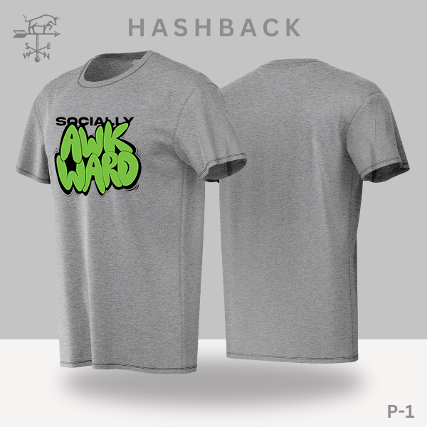 Hashback Round Neck Printed T-Shirt P-1 Social Awkward