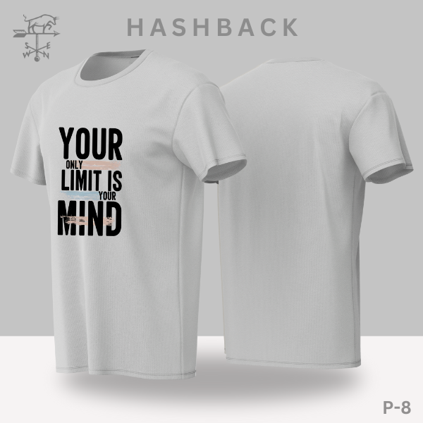 Hashback Round Neck Printed T-Shirt P-8 Pink Flower