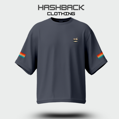 Hashback Retro Vintage Drop Shoulder Tee (CHARCOAL GREY)