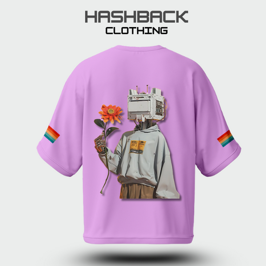 Hashback Retro Vintage Drop Shoulder Tee (LILAC)