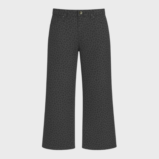 Girls Denim Jeans, Cheetah Print Normal Belt