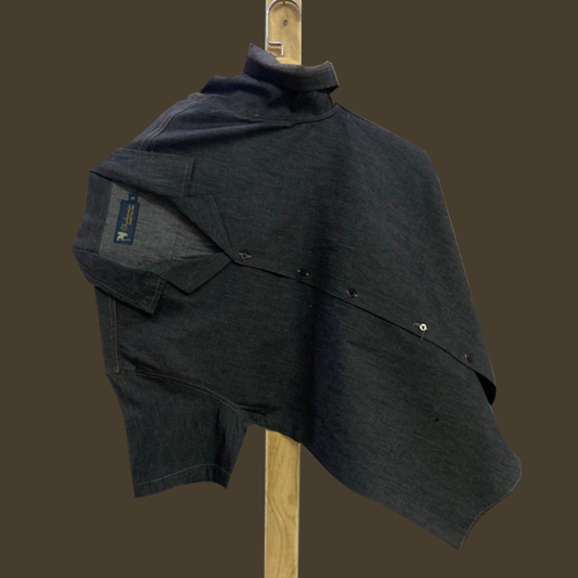 Hashback Light Weight Denim Cuban Collar Shirt For Men