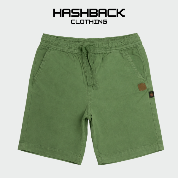 Boys Cotton Shorts- Green