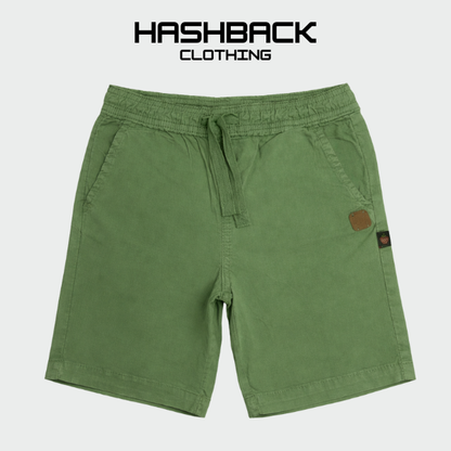 Boys Cotton Shorts- Green