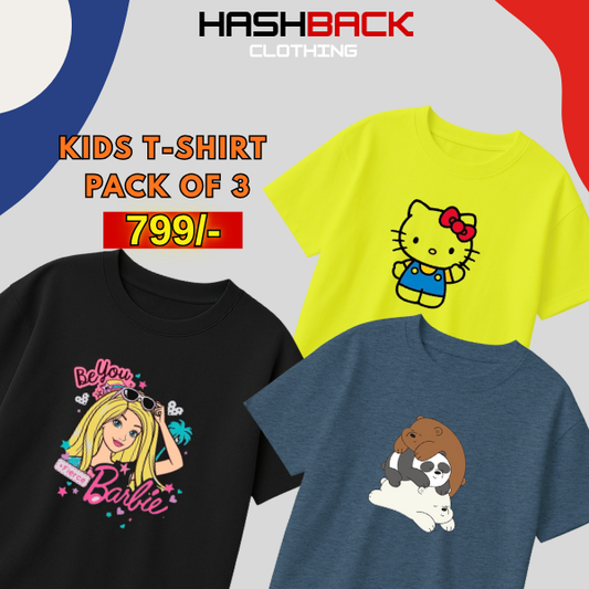 Pack of 3 Girls Printed T-Shirts