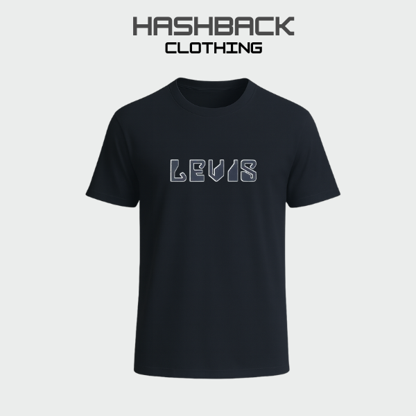 Hashback Round Neck Printed T-Shirt Black