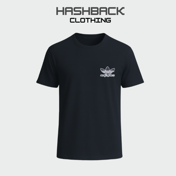 Hashback Round Neck Printed T-Shirt Black