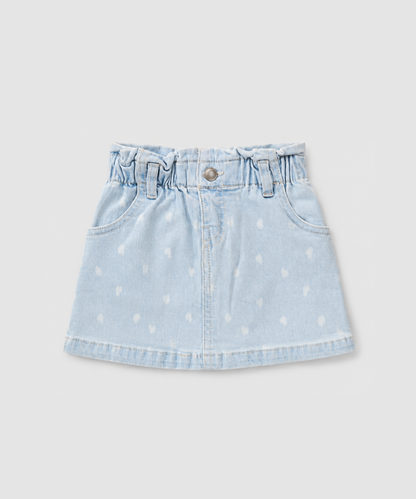 Girls Heart Printed Denim Shorts