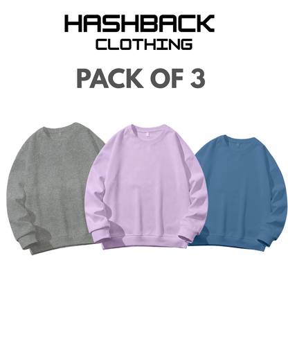 Unisex Oversized Sweatshirt – Pack of 2 & 3 (Random Colors)