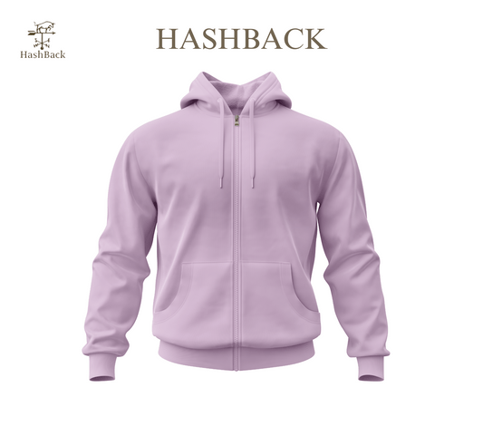 HashBack Plain Zipper Hoodie D11 PURPLE
