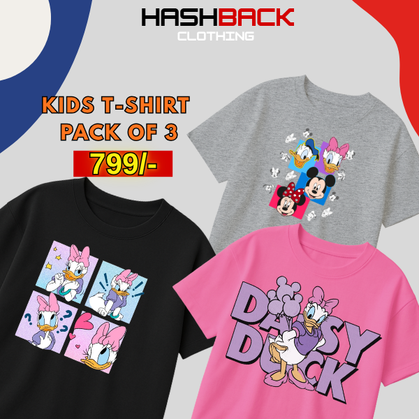 Pack of 3 Girls Printed T-Shirts