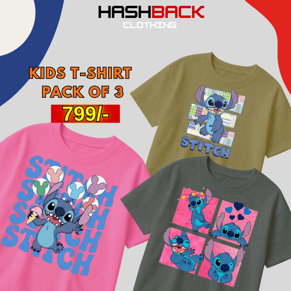 Pack of 3 Girls Printed T-Shirts