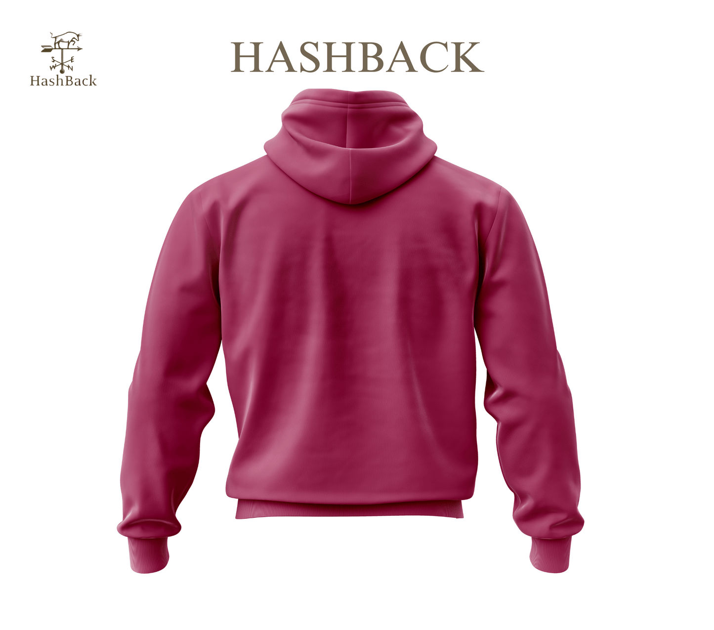 HashBack Plain Zipper Hoodie D23 PINK