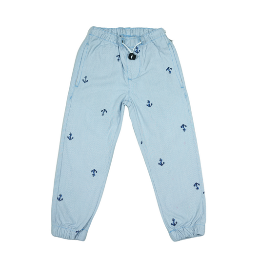 Kids Cotton Embraided Joggers