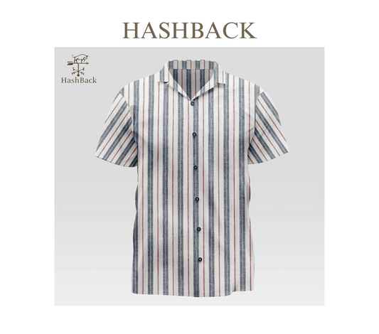 HashBack Hawaiian Beach Casual Button Down Cuban Collar Printed Shirt For Men