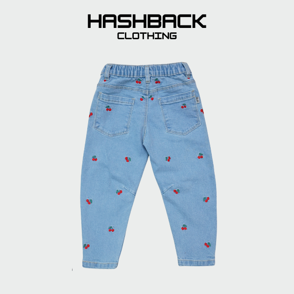Kids Red Cherry Embroidered Pant