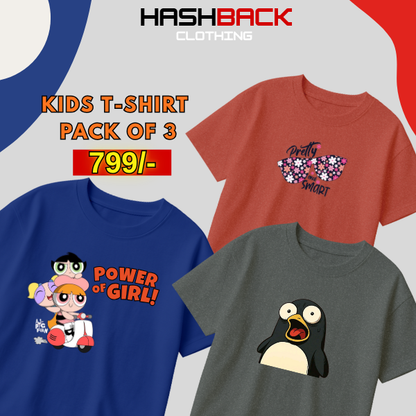 Pack of 3 Girls Printed T-Shirts