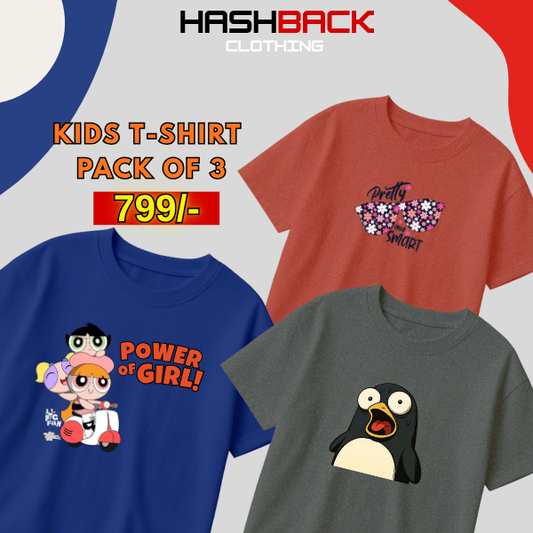 Pack of 3 Girls Printed T-Shirts