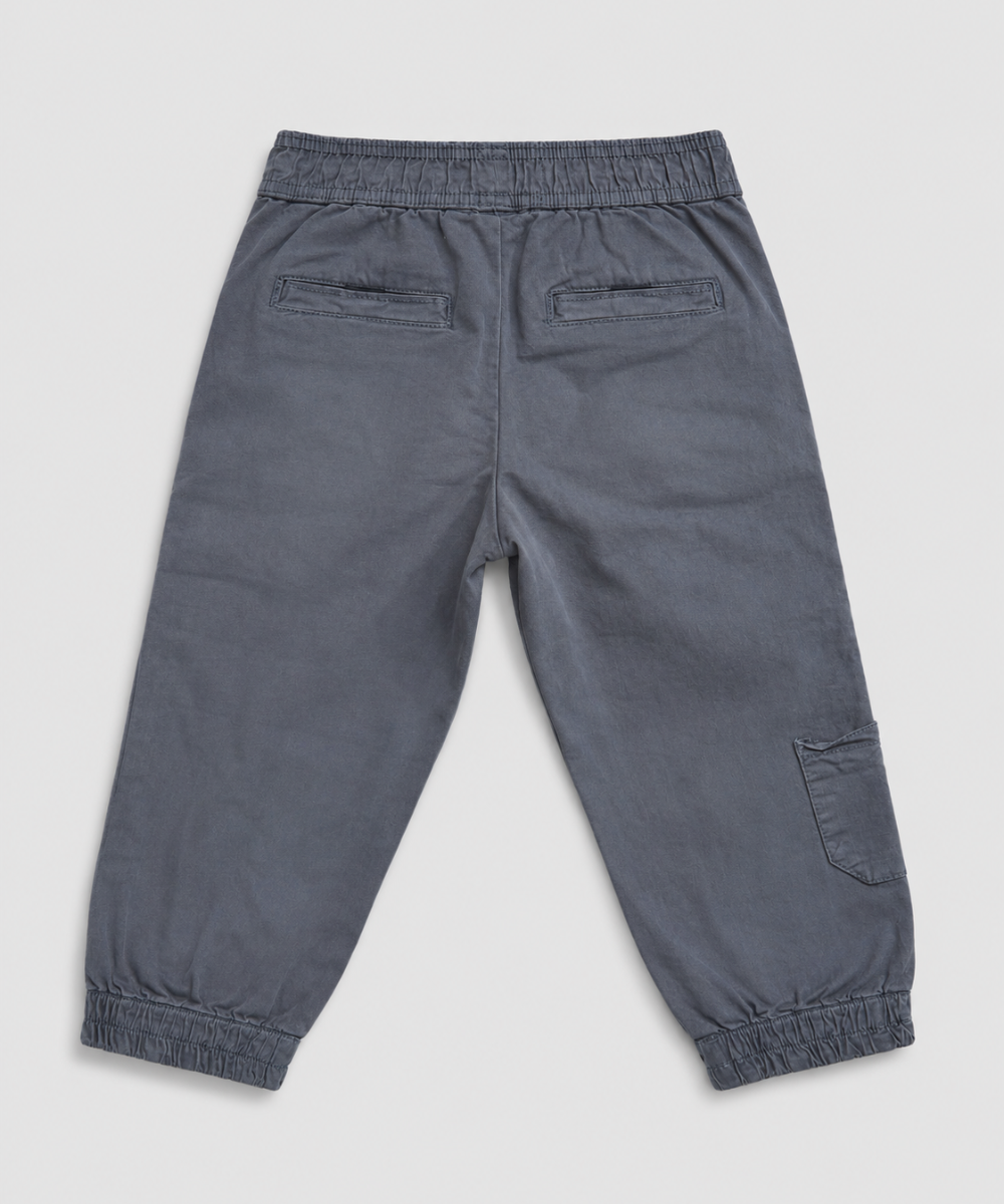 Boys Jogger Cargo Trouser - Khaki Back Flat