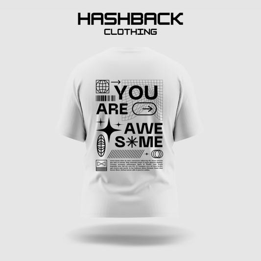 Hashback Round Export Cut Label Brand Printed T Shirt Men's C-3