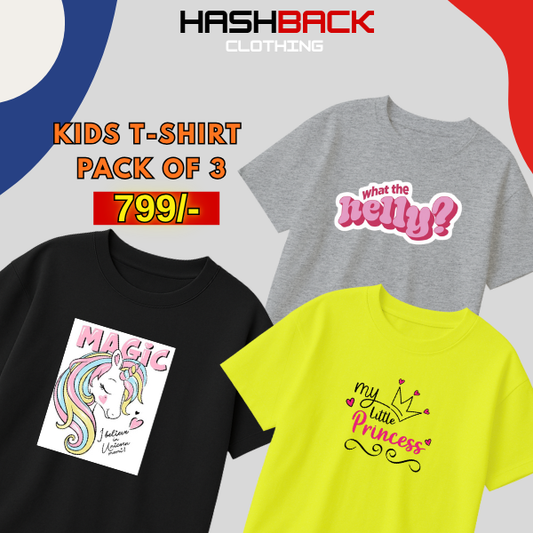 Pack of 3 Girls Printed T-Shirts