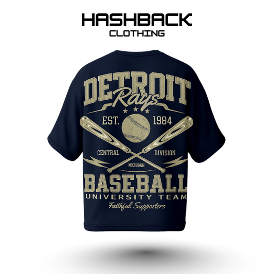 Hashback Drop Shoulder Detroit Tee NAVY