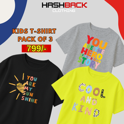 Pack of 3 Girls Printed T-Shirts