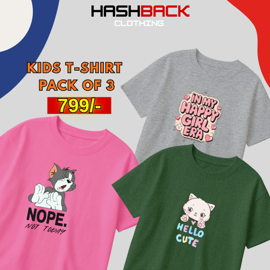 Pack of 3 Girls Printed T-Shirts