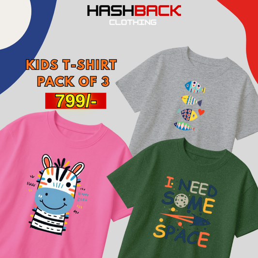 Pack of 3 Girls Printed T-Shirts